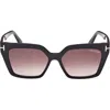 Tom Ford Winona 53mm Gradient Cat Eye Sunglasses In Neutral