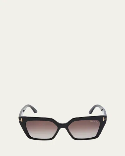 Tom Ford Winona Acetate T-logo Cat-eye Sunglasses In Pink/violet