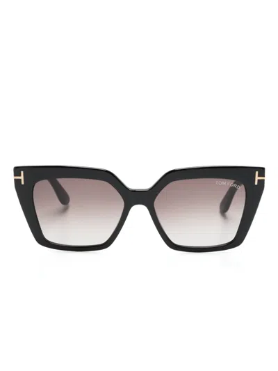 Tom Ford Winona Cat-eye Frame Sunglasses In Black