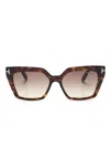 Tom Ford Winona Rectangle-frame Sunglasses In 褐色