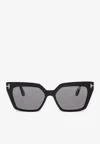 Tom Ford Winona Rectangular Sunglasses In Gray