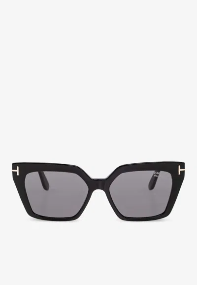 Tom Ford Winona Rectangular Sunglasses In Gray