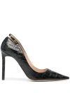 Tom Ford 105mm Angelina Croc Embossed Pumps In Black