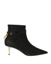 Tom Ford Woman Ankle Boots Black Size 10 Calfskin, Steel, Metal, Brass, Zamak
