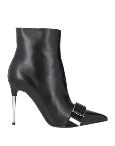 TOM FORD TOM FORD WOMAN ANKLE BOOTS BLACK SIZE 7 SHEEPSKIN, STEEL, BRASS