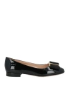 Tom Ford Woman Ballet Flats Black Size 7 Calfskin, Viscose, Brass