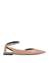 Tom Ford Woman Ballet Flats Antique Rose Size 7 Goat Skin, Brass, Zamak In Pink