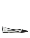 Tom Ford Woman Ballet Flats Silver Size 8 Bull Skin, Calfskin In Silver