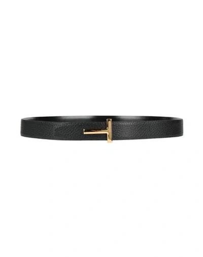 Tom Ford Woman Belt Black Size 38 Calfskin, Brass