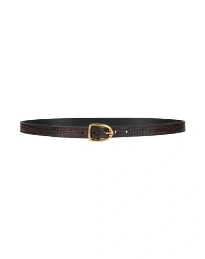 Tom Ford Woman Belt Chocolate Brown Size 39.5 Leather