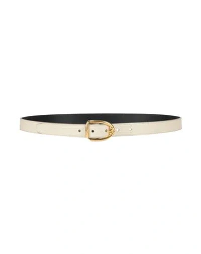 Tom Ford Woman Belt Cream Size 38 Leather In White