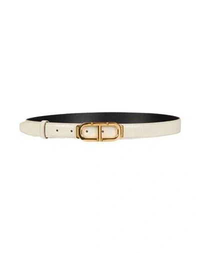 Tom Ford Woman Belt Ivory Size 30 Leather In White