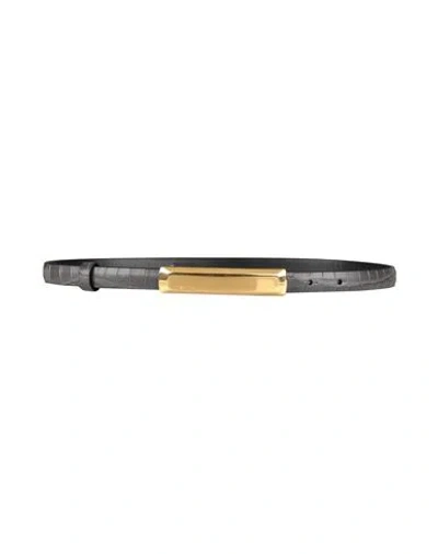 Tom Ford Woman Belt Lead Size Onesize Calfskin In Gray
