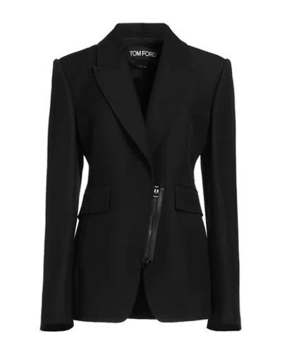 Tom Ford Woman Blazer Black Size 8 Virgin Wool, Viscose