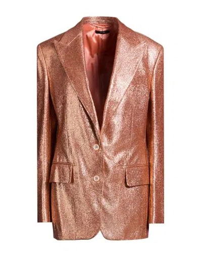 Tom Ford Woman Blazer Copper Size 2 Polyamide In Brown