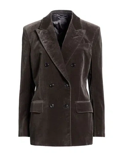 Tom Ford Woman Blazer Grey Size 6 Cotton, Elastane In Gray