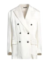 Tom Ford Fluid Double-breasted Satin Blazer In Off White
