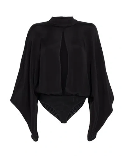 Tom Ford Woman Bodysuit Black Size 6 Silk, Polyamide, Elastane