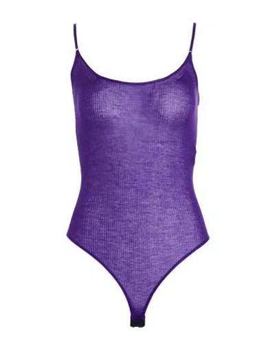 Tom Ford Woman Bodysuit Purple Size Xxs Cashmere, Silk