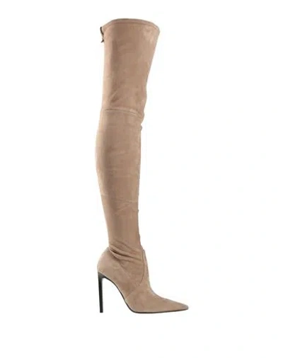 Tom Ford Woman Boot Beige Size 7 Ovine Leather, Brass