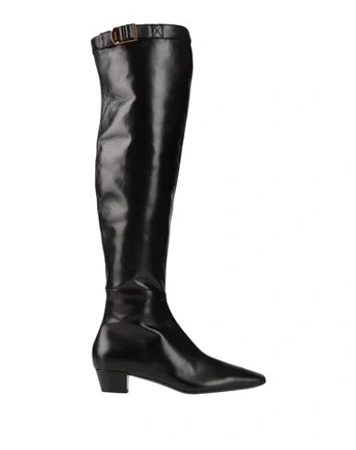 Tom Ford Woman Boot Black Size 10 Sheepskin, Brass