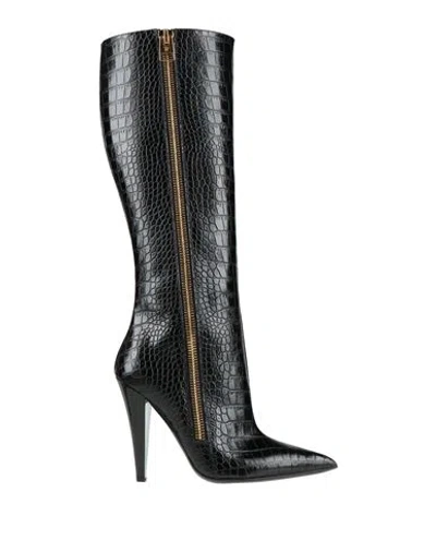 Tom Ford Woman Boot Black Size 8 Calfskin, Zamak