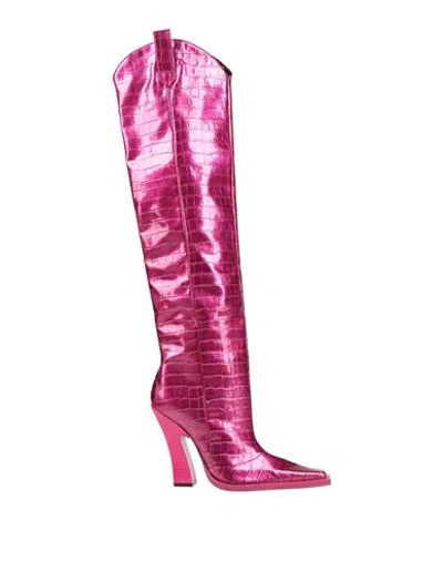 Tom Ford Woman Boot Fuchsia Size 9 Leather In Pink