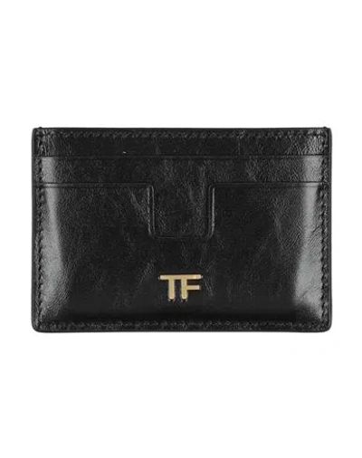 Tom Ford Woman Cardholder Black Size - Calfskin, Brass