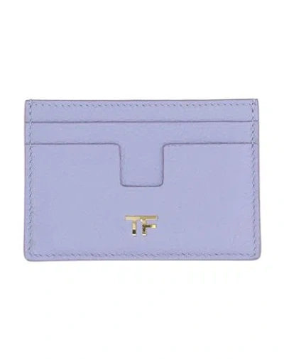 Tom Ford Woman Cardholder Lilac Size - Calfskin In Purple