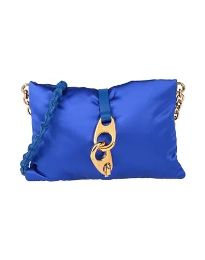 Tom Ford Woman Cross-body Bag Blue Size - Viscose, Silk, Cow Leather, Brass