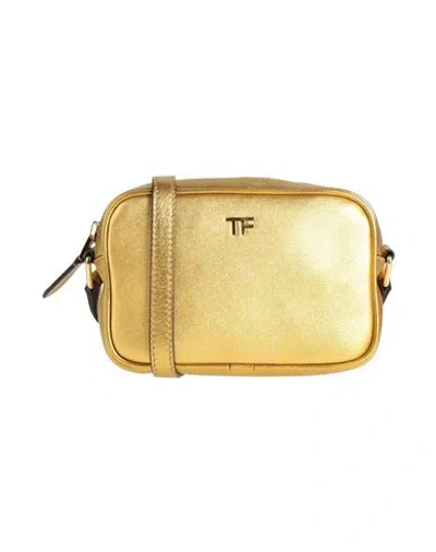 Tom Ford Woman Cross-body Bag Gold Size - Lambskin, Calfskin