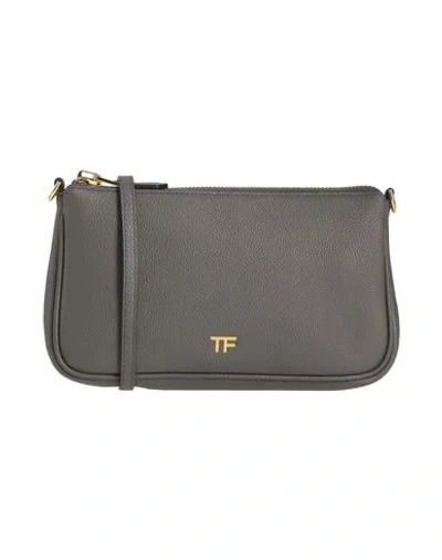 Tom Ford Woman Cross-body Bag Lead Size - Leather In Gray