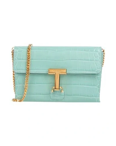 Tom Ford Woman Cross-body Bag Turquoise Size - Leather In Blue