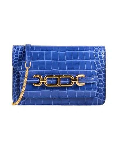 Tom Ford Woman Cross-body Bag Blue Size - Calfskin