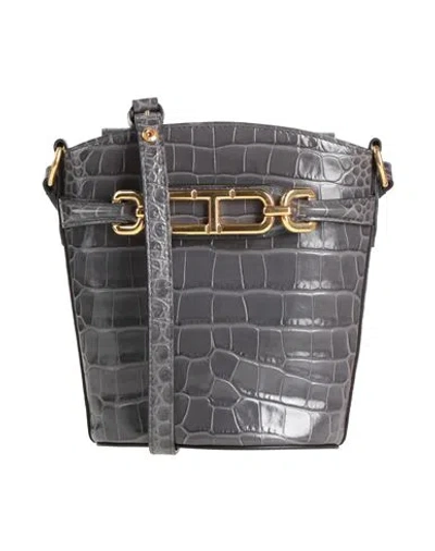 Tom Ford Woman Cross-body Bag Grey Size - Calfskin In Gray