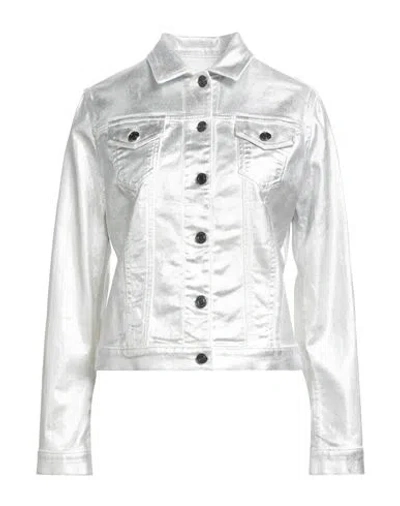 Tom Ford Woman Denim Outerwear Silver Size 10 Cotton, Elastane