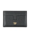 Tom Ford Woman Document Holder Black Size - Calfskin In Black