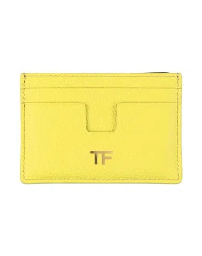 Tom Ford Woman Document Holder Yellow Size - Calfskin In Yellow