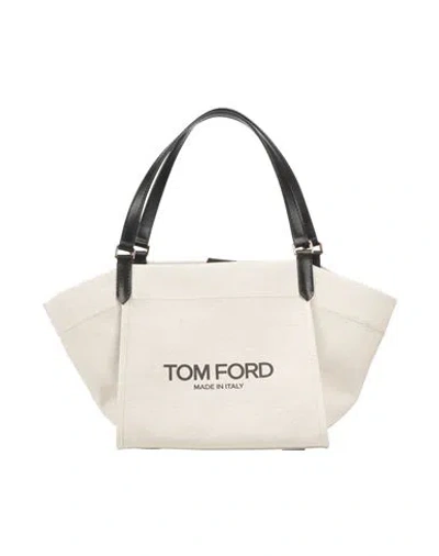Tom Ford Woman Handbag Beige Size - Calfskin, Linen, Cotton