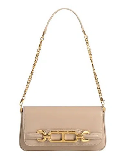 Tom Ford Woman Handbag Beige Size - Calfskin, Brass In Nude