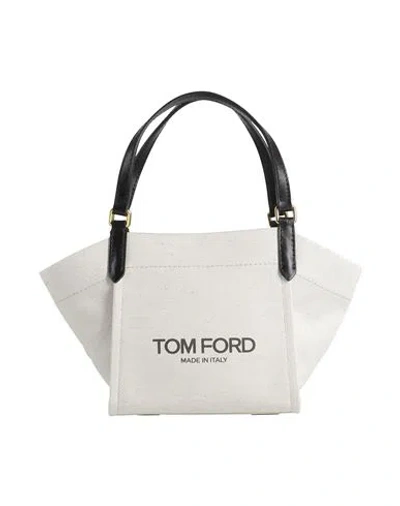 Tom Ford Woman Handbag Beige Size - Cotton, Linen, Calfskin In Sand