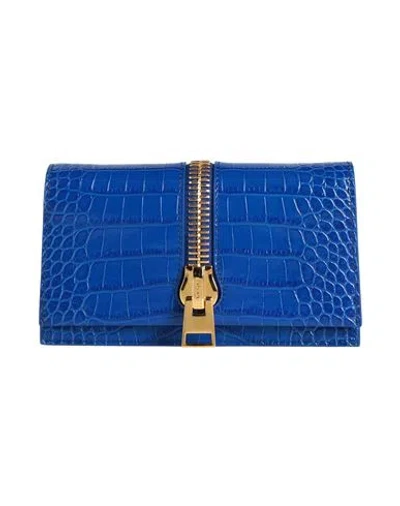 Tom Ford Woman Handbag Bright Blue Size - Calfskin, Brass, Zamak