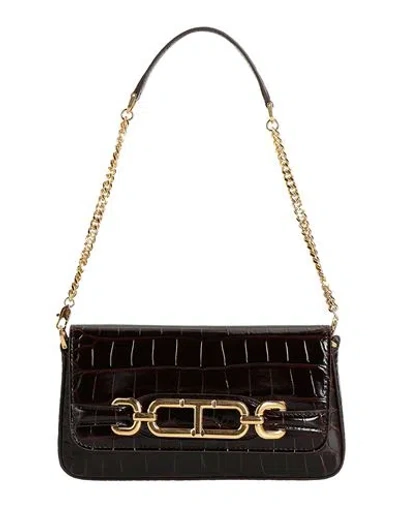 Tom Ford Woman Handbag Chocolate Brown Size - Calfskin, Brass