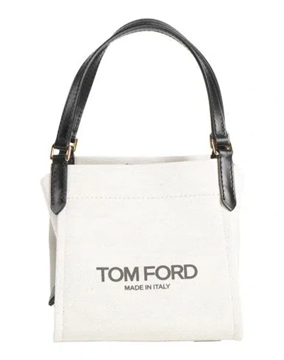 Tom Ford Woman Handbag Light Grey Size - Cotton, Cow Leather In Gray