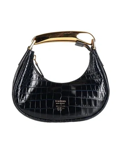 Tom Ford Woman Handbag Midnight Blue Size - Calfskin, Aluminum, Brass In Blue
