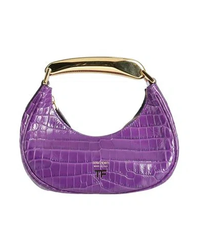 Tom Ford Woman Handbag Purple Size - Calfskin, Aluminum, Brass In Purple