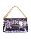 Tom Ford Woman Handbag Purple Size - Viscose, Brass, Polyester, Calfskin