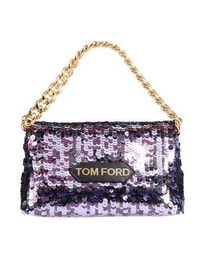 Tom Ford Woman Handbag Purple Size - Viscose, Brass, Polyester, Calfskin