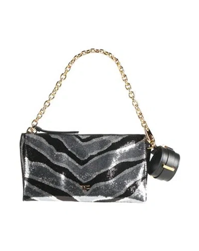 Tom Ford Woman Handbag Silver Size - Viscose, Silk, Calfskin, Brass, Pvc - Polyvinyl Chloride