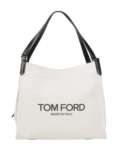 Tom Ford Woman Handbag White Size - Cotton, Linen, Calfskin, Polyester, Acrylic